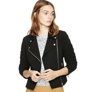 Aritzia Wilfred montesson black crepe moto jacket 2